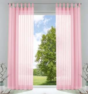 Gardinenbox Gardine, Schlaufen (2 St), transparent, Voile, Transparent Vorhang Set Voile Bleibandabschluss 61000CN