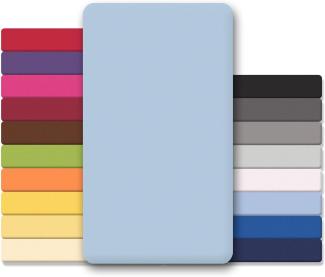 CelinaTex Jersey Topper Spannbettlaken Lucina Doppelpack 90x200-100x200cm Aqua blau 100% Baumwolle gekämmt bis 12cm Matratzenhöhe Oeko-TEX