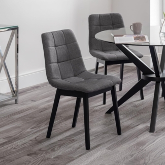 Julian Bowen Hayden Esszimmerstühle mit Paneelen, Grau, 4er-Set