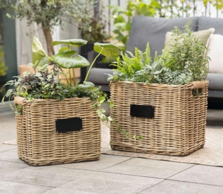 Pflanzkorb Weiden-Chic 2er Set Box Aufbewahrungskorb Schale Korb Aufbewahrung