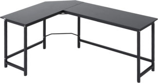 Vinsetto Eckschreibtisch höhenverstellbarer Schreibtisch (PC-Tisch, 1-St, Computertisch), Metall Schwarz 168 x 120 x 75 cm