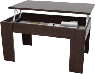 amuéblate online - Couchtisch, höhenverstellbar, für Wohn- oder Esszimmer, Wenge-Finish, Maße: 90 cm (Breite) x 50 cm (Tiefe) x 46-57 cm (Höhe)