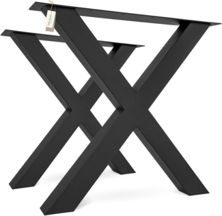 holz4home® Tischgestell Tischbeine aus Metall I Schwerlast Gestell Schwarz pulverbeschichtet