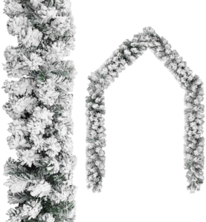 vidaXL Weihnachtsgirlande mit Schnee Grün 20 m PVC 320969