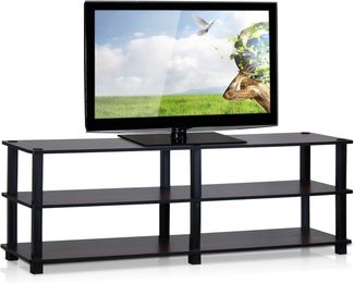 Furinno TV-Regal mit 3 Ebenen, holz, Dunkle Kirsche/Schwarz, 29. 46x29. 46x39. 12 cm