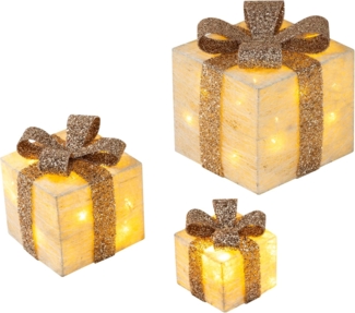 Bambelaa! LED Dekolicht Bambelaa! Led Deko Leucht Geschenk Boxen 3er Set inkl. Timer Funktion, Gelb