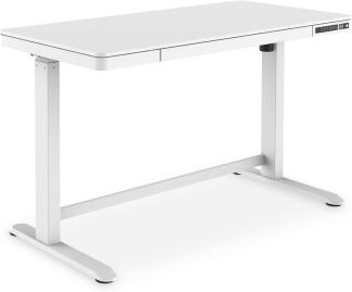 DIGITUS Elekt. höhenverstellbarer Tisch 120cm 50kg USB weiß