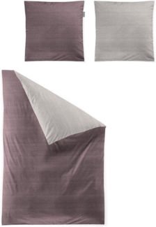 Irisette Mako-Satin Bettwäsche Wave 8557|135x200 cm + 80x80 cm| mauve