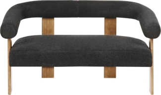 Sofa ILBRO Bouclé Schwarz Dunkelbraun 2-Sitzer