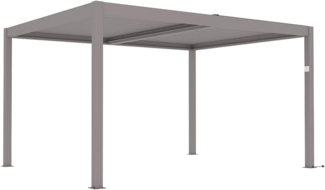 Vente-unique - Terrassendach bioklimatisch freistehend elektrisch mit verstellbaren Lamellen - Aluminium - 12 m² - Taupe - AMADORA