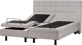 Bett verstellbar Stoff DUKE 160 x 200 cm Hellgrau
