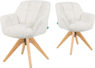DUBI Möbel Drehstuhl Mika-Nele 2er-Set, Eiche geölt, 360° drehbar im 2er-Set