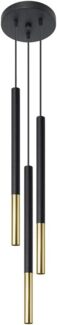 Pendelleuchte, Stahl, schwarz-gold, H 110 cm