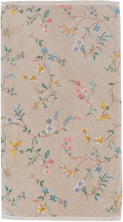 PIP Studio Handtuch Les Fleurs Khaki 55x100 cm Blumenranke Blütenrispen