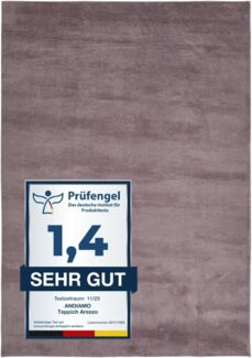 Andiamo Teppich Arezzo, rechteckig, Höhe: 16 mm, Uni Farben, weicher Flor, waschbar, ideal im Wohnzimmer & Schlafzimmer