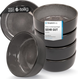 Moritz & Moritz Dessertschale VIDA Müslibowl Anthrazit, (Set, 6-tlg), Geschirrset für 6 Personen