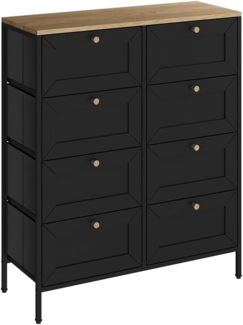 Vicco Kommode Belaro, Schwarz, 80 x 95 cm mit 8 Schubladen