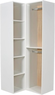 Vente-unique - Eckkleiderschranksystem - beliebig kombinierbar - 84,5 cm - Weiß & Holzfarben - TAMOKA