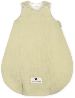 Julius Zöllner Babyschlafsack Musselin Lime, Größe 56/62 | aus weicher Musselin Baumwolle, sicher und schadstoffgepüft, ideal für eine ruhige Nacht