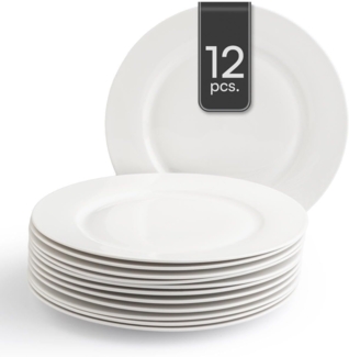 Home4You Speiseteller, Ø 26,5 cm, Bone China, Spülmaschinenfest, (12 St)