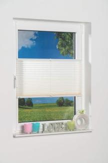 K-home Klemmfix-Plissee 65x210 cm (B x L) Creme Lichtschutz +++ Moderne Crushed optik +++