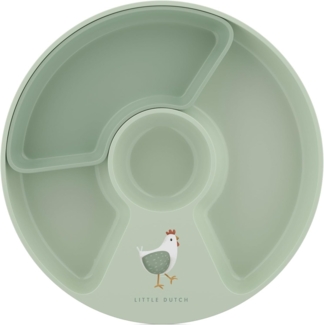 Mepal - Kinderteller mit Unterteilung Mio Little Dutch - Hohe Kanten/Ecken für Schöpfen - Anti-Rutsch-Boden - Mit Fach zur Unterteilung in 2, 3 oder 4 Teile - Mikrowellengeeignet - Little Farm