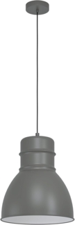 Eglo 43622 Hängeleuchte EBURY Stahl grau, weiss E27 1X40W H:110cm Ø:38cm dimmbar
