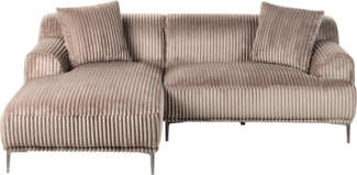 3-Sitzer Ecksofa Cord hellbraun rechtsseitig STENUM