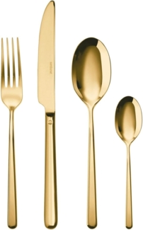 Sambonet Linear Edelstahl / PVD Gold Besteckset 24-tlg. Vollheft / Monoblock
