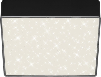 Briloner LED Deckenleuchte Flame Star schwarz 15,7 cm mit Sternenhimmel