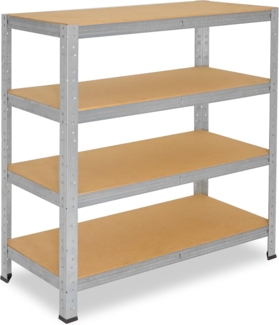 shelfplaza HOME 115 x 90 x 40 cm Schwerlastregal in grau-verzinkt mit 4 Böden und 175 kg Traglast pro Boden