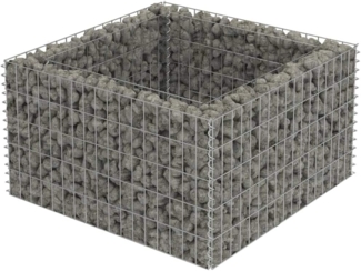 vidaXL Gabionen-Hochbeet Verzinkter Stahl 90×90×50 cm 143557
