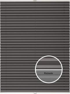 ondeco Plissee Thermo ohne Bohren mit Klemmträger,Sonnenschutz für Fenster innen, lichtschutz und Blickdicht, Faltrollo Sichtschutz für Tür, Jalousie Rollo leicht verdunkelnd - Dunkelgrau - 85x210 cm