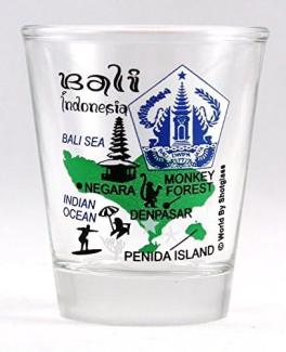 Bali Indonesien Sehenswürdigkeiten Collage Schnapsglas