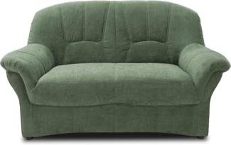 DOMO Collection Bahia FK Sofa, 2er Couch mit Federkernpolsterung, Federkernsofa in klassischem Design, 2 Sitzer, Polstermöbel, grün, 153 cm