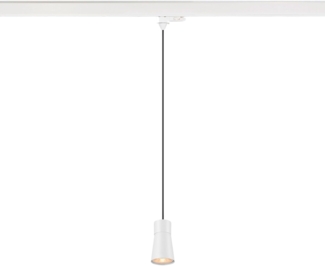 SLV PURI 2.0 Cone, 3~ Pendelleuchte, GU10, Pendellänge 200cm, 1x max. 6W, weiß - Leuchten mit 3 Phasen Adapter 230V