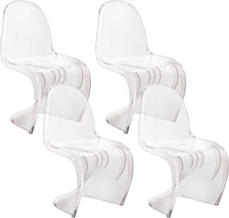 Esszimmerstuhl 4er Set VASIA Transparent Kunststoff