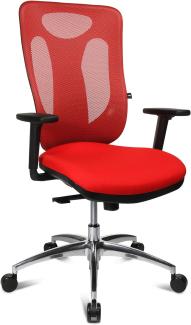 Topstar Sitness Net Pro 100, ergonomischer Bürostuhl, Schreibtischstuhl, Punktsynchronmechanik, inkl. höhenverstellbaren Armlehnen, Stoff, rot