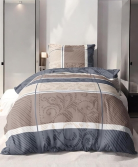 LINKHOFF Bettwäsche Biber Bettwäsche 135x200 + 80x80 cm 2tlg. Taupe, Beige - Bettwäsche-Set, 100% Baumwolle, Mit Reißverschluss