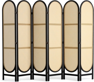 VEVOR Raumteiler mit 6 Paneelen handgewebter Sichtschutz aus Rattan, zusammenklappbare Raumtrenner mit Scharnieren, tragbare & freistehende Raumteiler zur Raumtrennung, Wohnzimmer, Schlafzimmer