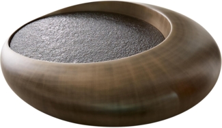 Couchtisch Blaise 100x100 cm Metallic Gold mit Reliefglas Taupe