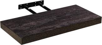 STILISTA® Wandregal Volato, freischwebend, Stärke 3,8cm, schadstoffgeprüft, Holzdekor-dunkel Rustikal, 90 cm