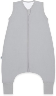 emma & noah Baby Schlafsack mit Füßen 1.0 TOG, Ganzjahres Schlafsack mit Beinen für den Frühling, Sommer und Herbst, 100% Bio-Baumwolle, Oeko-TEX Zertifiziert (Essential Grau, 80 cm)