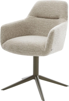 Drehstuhl Pejo-Flex Webstoff Soft Beige Fußkreuz Effektfinish Titan 360° drehbar Wippfunktion Taschenfederkern