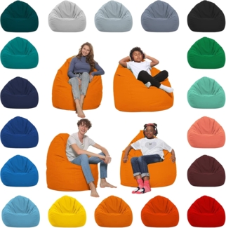 HomeIdeal - Sitzsack XXL Bodenkissen für Erwachsene & Kinder - Geeignet für Gaming oder Entspannen - Indoor wie Outdoor da er Wasserfest ist - mit EPS Perlen, Farbe:Orange, Größe:XXXL