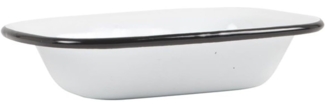 Laursen - Seifenschale Emaille Weiß Rand Schwarz (0408-11) Schale Shabby Vintage