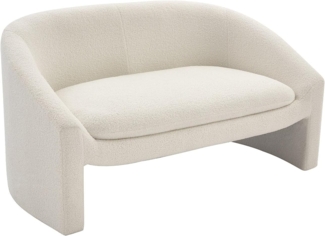 Vente-unique - Sofa 2-Sitzer - Bouclé-Stoff - Weiß - OSSANA