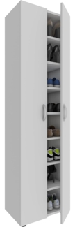 VCM Schuhschrank Ulas 918427 Weiß H. 173 x B. 49 x T. 30 cm