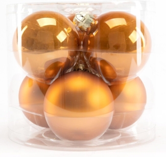 TrendLine Weihnachtskugeln aus Glas Ø 8 cm bernstein 6 Stück
