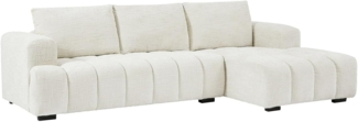 Vente-unique - Ecksofa - Ecke rechts - Strukturstoff - Beige - BENOLA